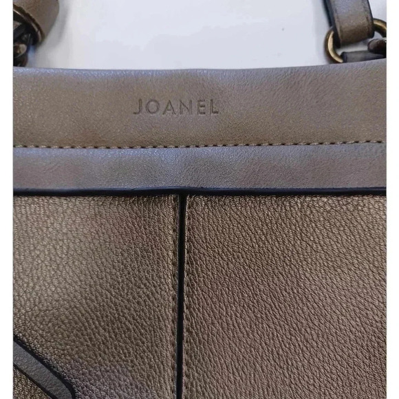 Joanel Leather Metallic Sand Colour Adjustable Shoulder Bag Purse - Picture 3 of 9